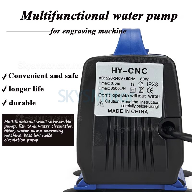 Bomba de agua para motor de husillo CNC de 80 W, 220 V, 3500 L/H